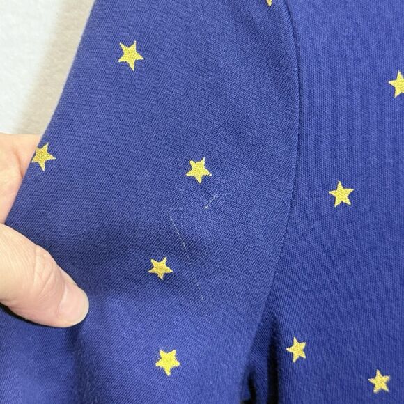 Girl's Mini Boden Navy Gold Star Long Sleeve Skater Dress Size 11-12Y Preppy - Picture 11 of 12